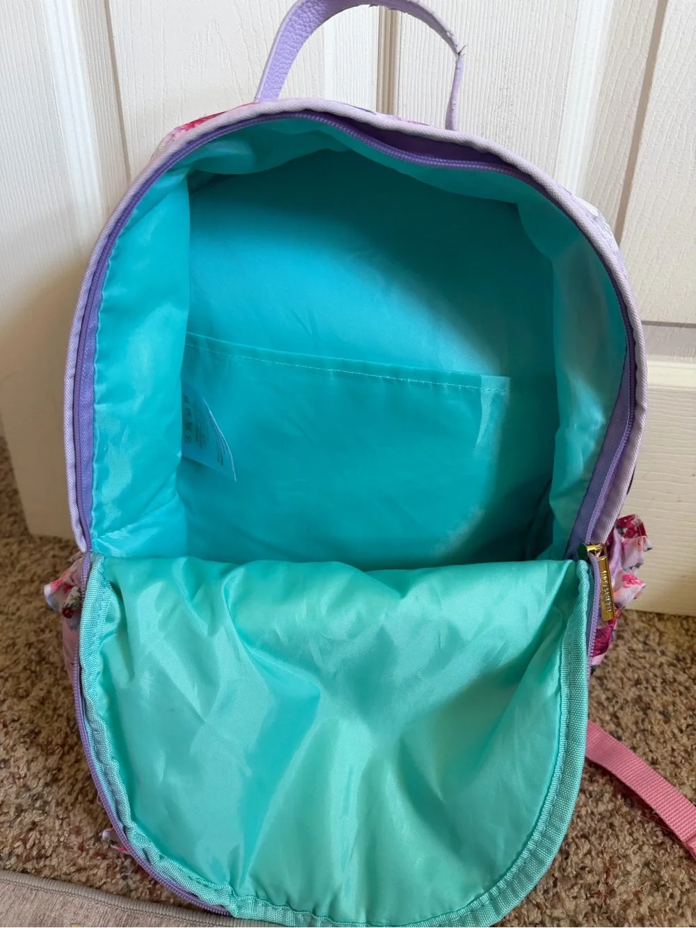 Posh Peanut Pink Floral Ruffle Kids Backpack